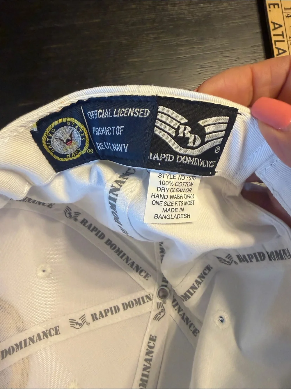 United States Navy Embroidered White Baseball Cap